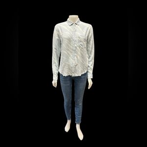 Rails Button Down Ingrid Raw Light Vintage Zebra Denim Size Small EUC